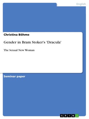 cover image of Gender in Bram Stoker's 'Dracula'